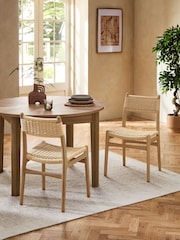 Set of 2 Light Natural Otto Rattan Wood Dining Chairs - Image 1 of 11