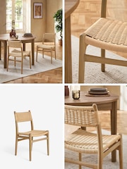Set of 2 Light Natural Otto Rattan Wood Dining Chairs - Image 2 of 11