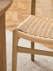 Set of 2 Light Natural Otto Rattan Wood Dining Chairs - Image 4 of 11