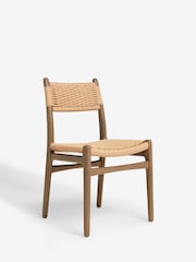 Set of 2 Dark Natural Otto Rattan Wood Dining Chairs - Image 5 of 9