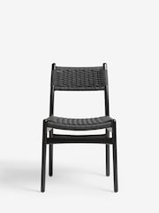 Set of 2 Black Otto Rattan Wood Dining Chairs - Image 3 of 10