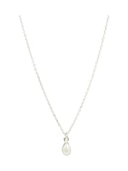 Oliver Bonas White Pearl Drop Auden Pendant Necklace - Image 2 of 5