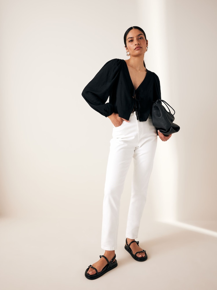 White Mom Comfort Stretch Jeans - Image 2 of 7