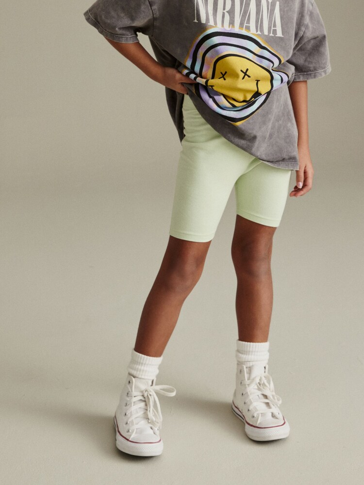 Purple/ Lime Green/ Charcoal Cycle Shorts 3 Pack (3-16yrs) - Image 3 of 5