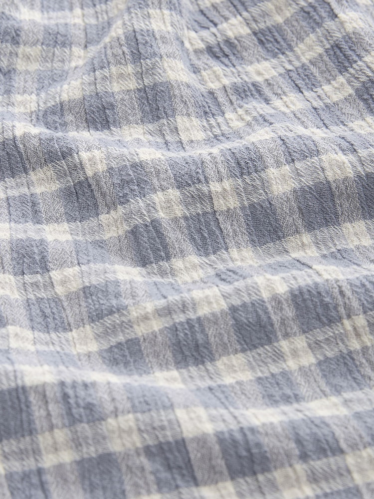 Blue Check 100% Cotton Tiered Maxi Skirt - Image 6 of 6