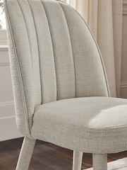 Set of 2 Tweedy Plain Light Natural Harper Upholstered Leg Dining Chairs - Image 2 of 8