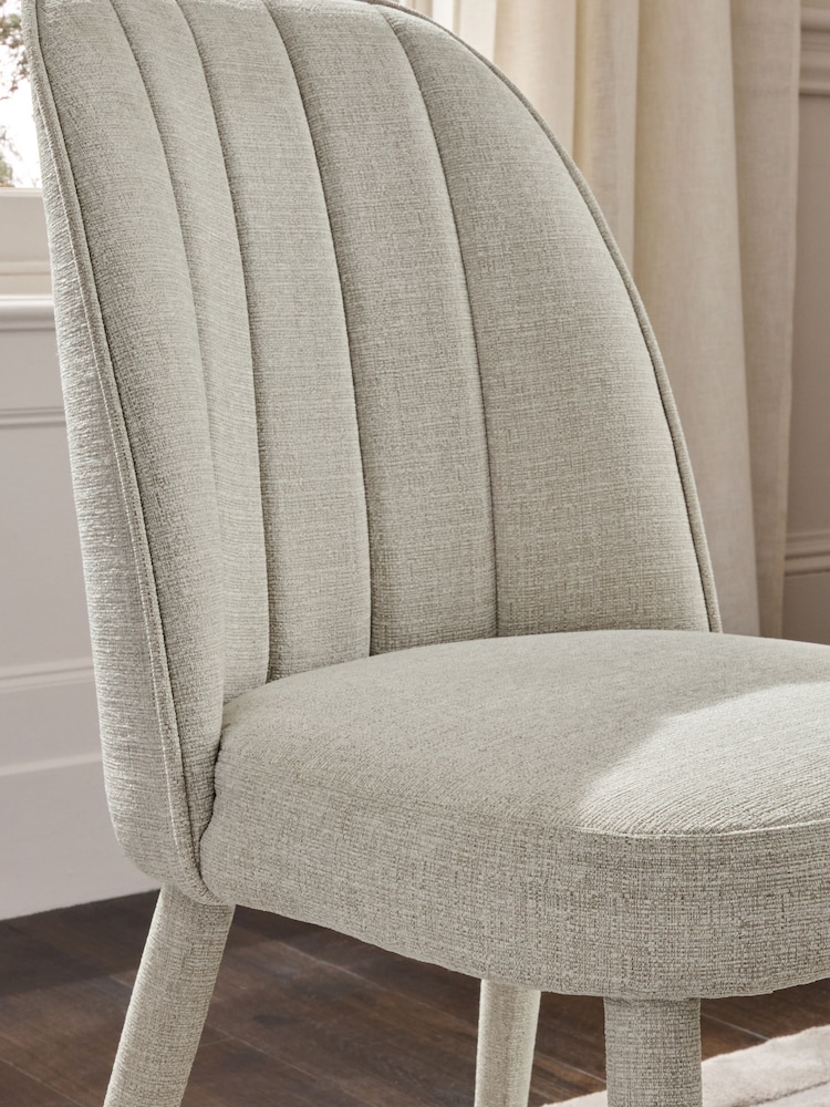Set of 2 Tweedy Plain Light Natural Harper Upholstered Leg Dining Chairs - Image 2 of 8