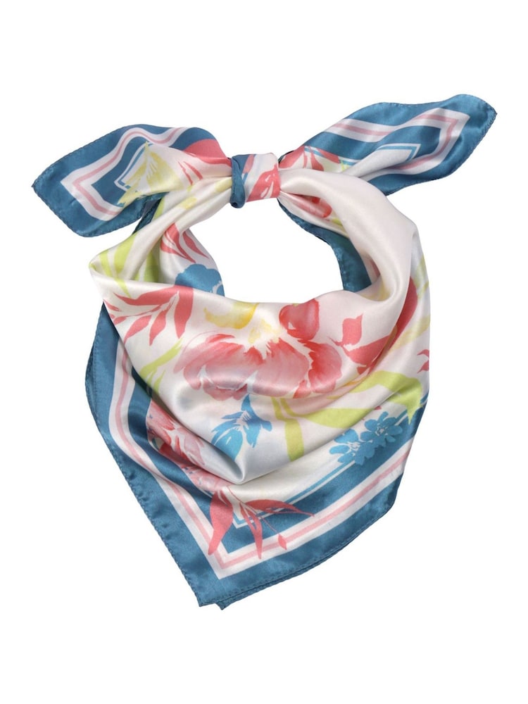 Pure Collection Blue Silk Square Scarf - Image 2 of 3