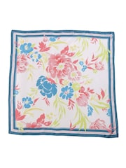 Pure Collection Blue Silk Square Scarf - Image 3 of 3