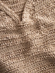 Neutral Brown Short Sleeve Stitch Top - Image 7 of 7