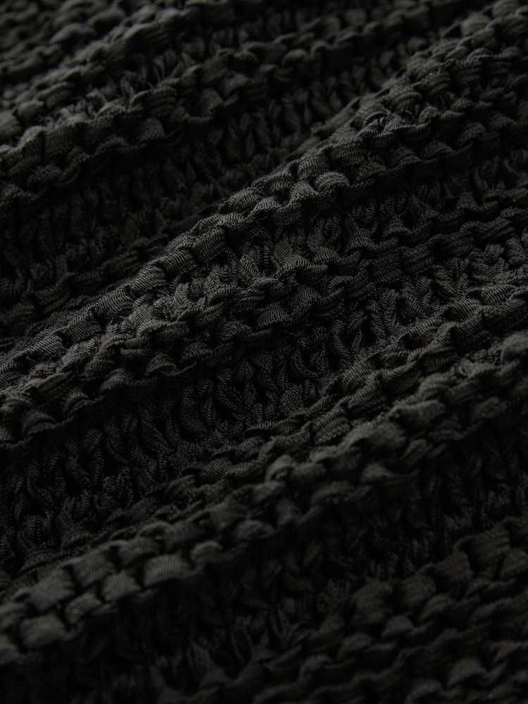 Black Short Sleeve Stitch Top - Image 5 of 5