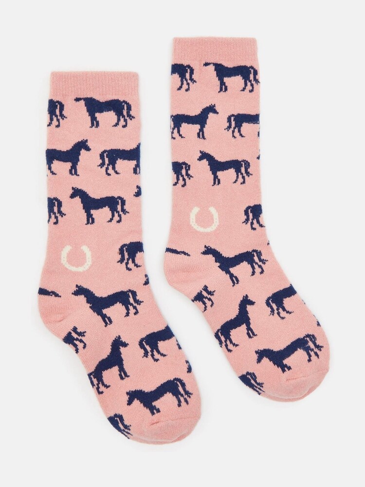 Joules Girls' Warmly Pink/Blue Super Soft Socks - Image 1 of 3