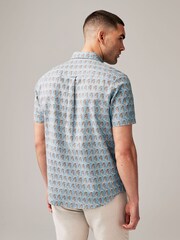 Blue Floral Print Short Sleeve Shirt - Image 3 of 7