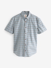 Blue Floral Print Short Sleeve Shirt - Image 5 of 7