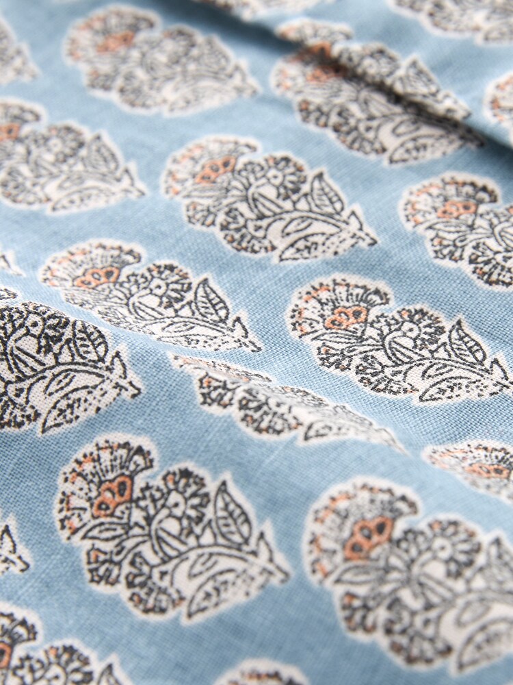 Blue Floral Print Short Sleeve Shirt - Image 7 of 7