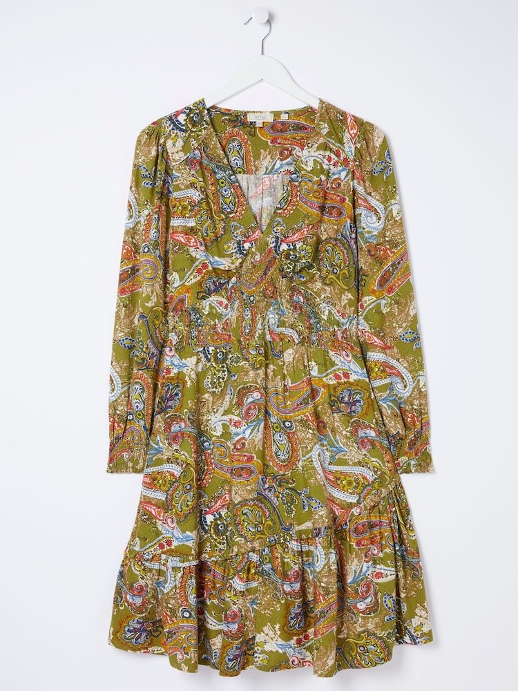 FatFace Green Prairie Paisley Dress - Image 5 of 5