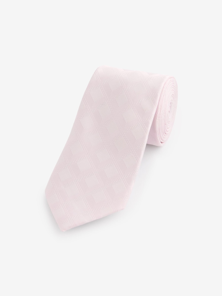 Pink Diamond Jacquard Tie - Image 1 of 3