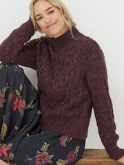 FatFace Purple Cali Cable Jumper - Image 1 of 1