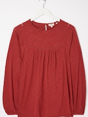 FatFace Red Isla Lace Top - Image 1 of 1