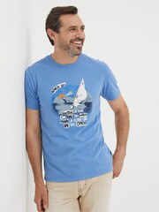 FatFace Blue Better A Bad Day Sail T-Shirt - Image 1 of 5