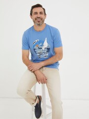 FatFace Blue Better A Bad Day Sail T-Shirt - Image 3 of 5