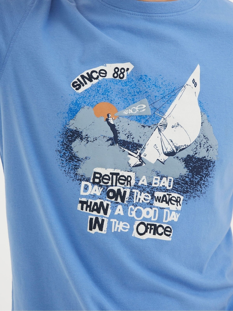 FatFace Blue Better A Bad Day Sail T-Shirt - Image 5 of 5