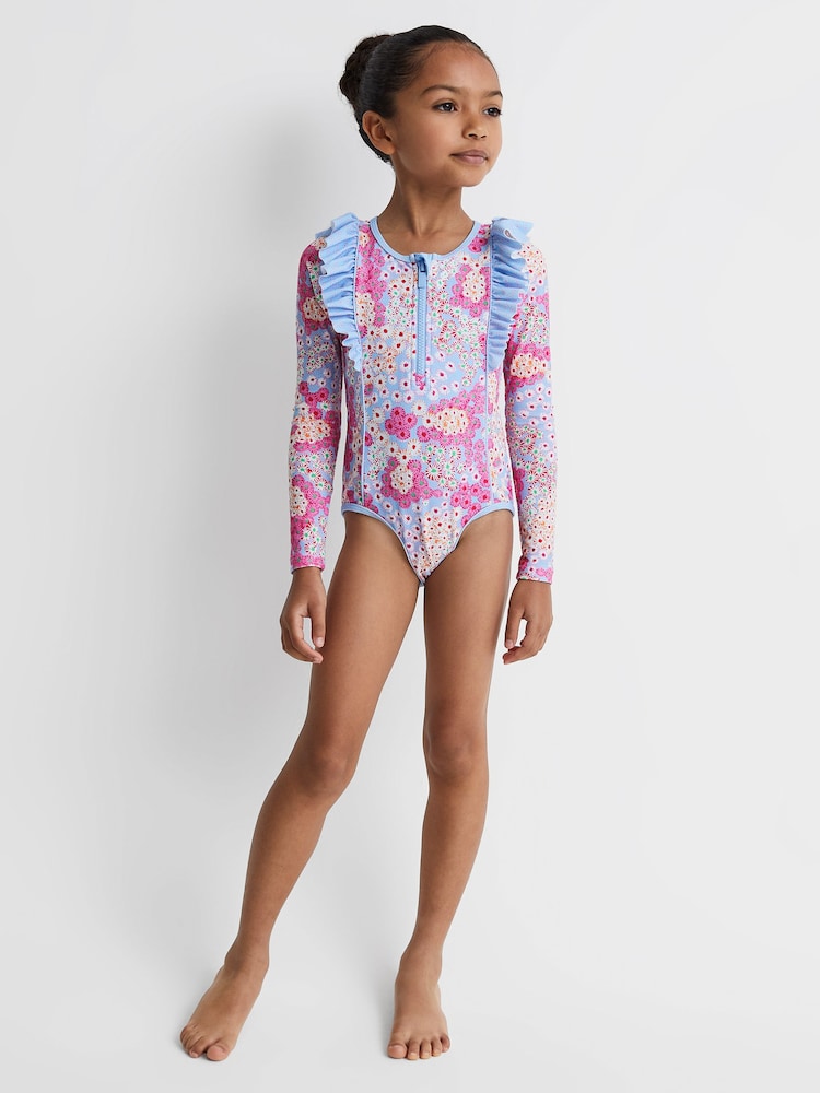 Bañador de manga larga con estampado floral Poppy de Reiss - Imagen 1 de 6