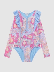 Bañador de manga larga con estampado floral Poppy de Reiss - Imagen 2 de 6