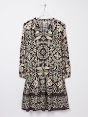FatFace Black Amy Mosaic Leaf Tunic Dress - Image 6 of 6