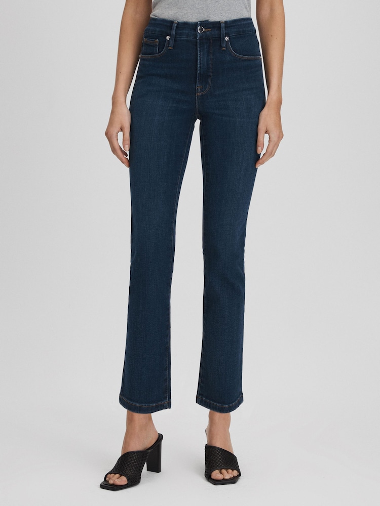 Good American Blue Good American Slim Fit Cropped Jeans - Image 1 of 7