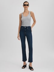 Good American Blue Good American Slim Fit Cropped Jeans - Image 3 of 7
