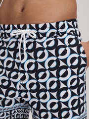 Reiss Lapis Blue Fitzroy Printed Drawstring Swim Shorts - Image 4 of 6