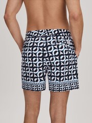 Reiss Lapis Blue Fitzroy Printed Drawstring Swim Shorts - Image 5 of 6