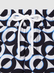 Reiss Lapis Blue Fitzroy Printed Drawstring Swim Shorts - Image 6 of 6