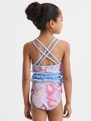 Reiss Pink Lyla 9-13 yrs Floral Print Ruffle Bikini - Image 5 of 6