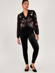 Monsoon Black Velvet Leggings - Image 5 of 5