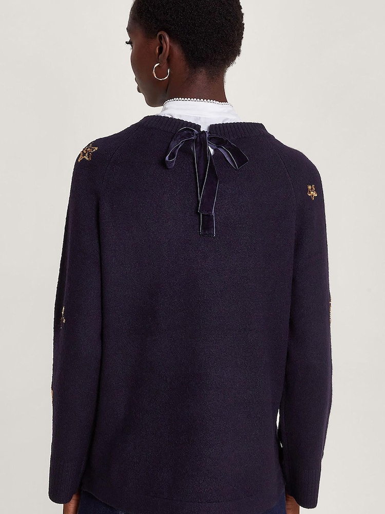 Monsoon Blue Serenity Star Jumper - Image 2 of 5