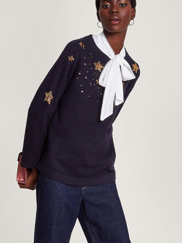 Monsoon Blue Serenity Star Jumper - Image 3 of 5