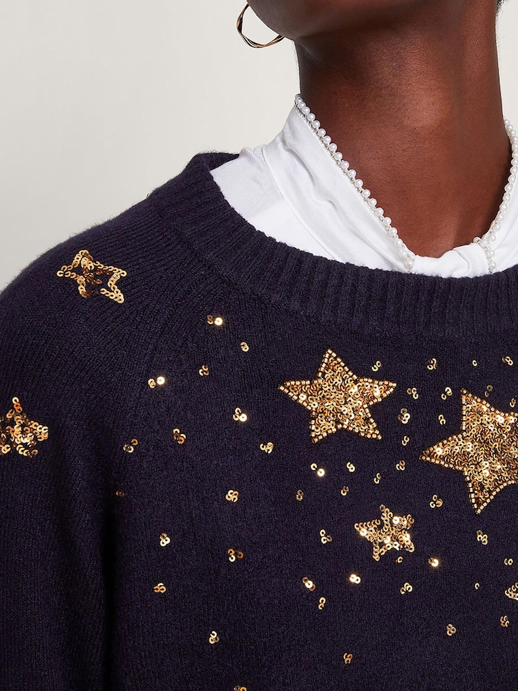 Monsoon Blue Serenity Star Jumper - Image 4 of 5
