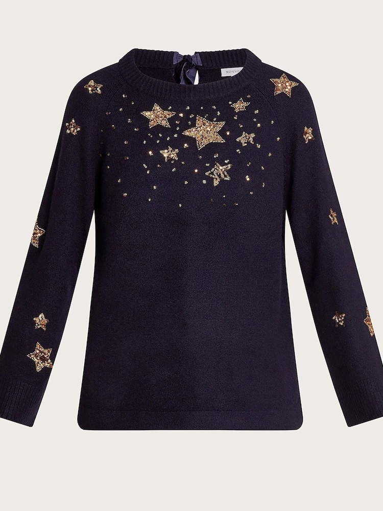 Monsoon Blue Serenity Star Jumper - Image 5 of 5
