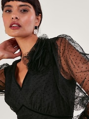 Monsoon Black Shayla Spot Tiered Dress - Image 4 of 4
