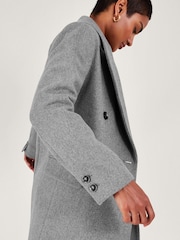 Monsoon Grey Fay Double Breasted Coat - Image 3 of 5