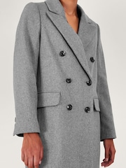 Monsoon Grey Fay Double Breasted Coat - Image 4 of 5