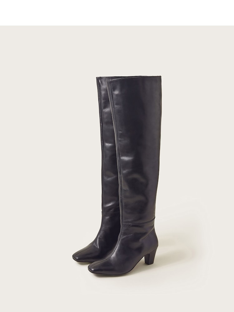 Monsoon Black Over The Knee Leather Boots - Image 3 of 3