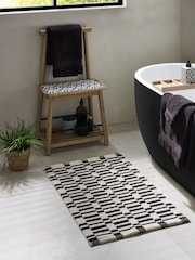 Monochrome Geo 100% Cotton Bath Mat - Image 1 of 5