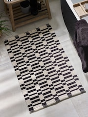 Monochrome Geo 100% Cotton Bath Mat - Image 2 of 5