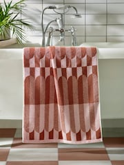 Pink Circle Pill Geo 100% Cotton Towel - Image 1 of 3