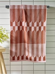 Pink Circle Pill Geo 100% Cotton Towel - Image 2 of 3