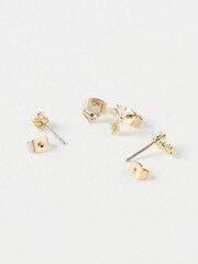 Oliver Bonas Gold Tone Jonah Celestial Stud Earrings 4 Pack - Image 6 of 8
