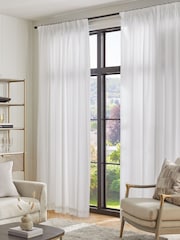 White Cotton Lined Pencil Pleat Curtains - Image 1 of 7